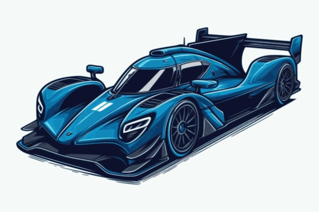 Blue Formula E car vector illustration