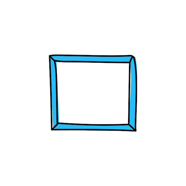 Blue frame hand drawn icon