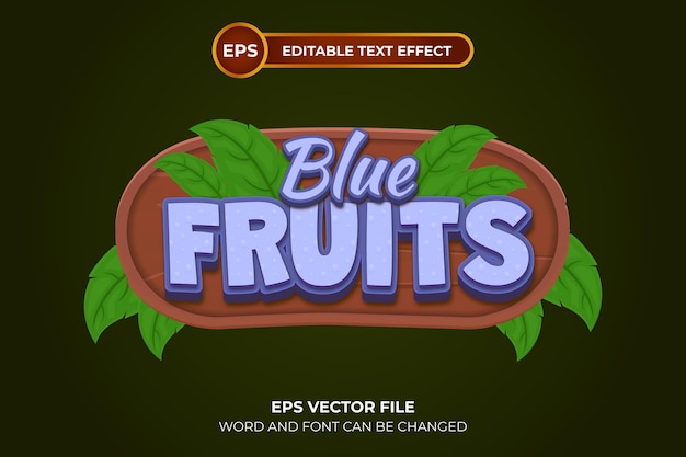 Blue fruits editable text effect