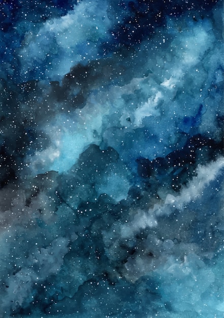 Vector blue galaxy watercolor background