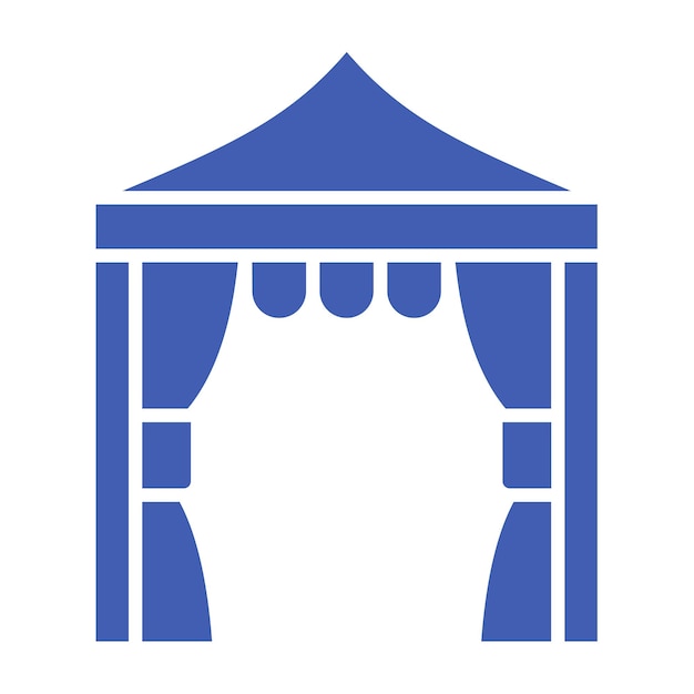 a blue gazebo with a blue background and a white background