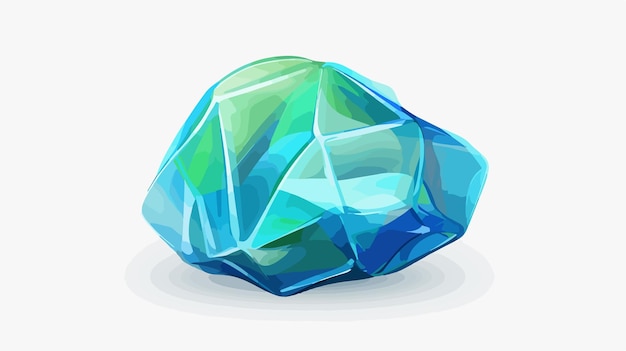 Vector a blue gemstone is shown on a white background