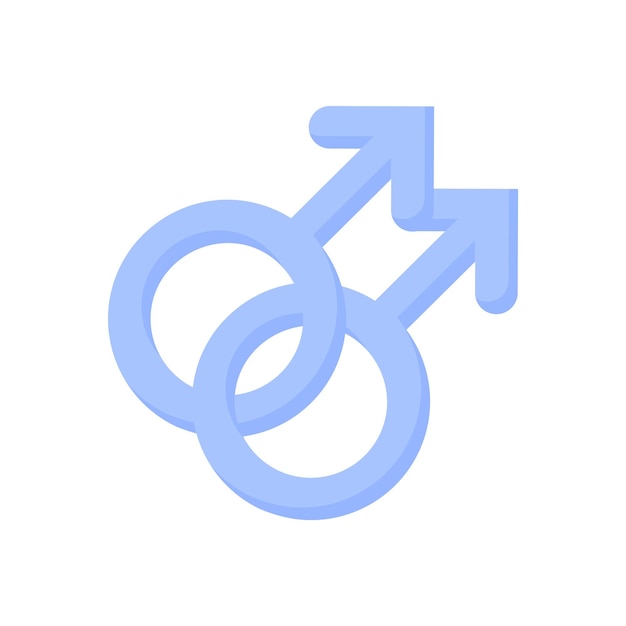 Vector blue gender symbol of gay.