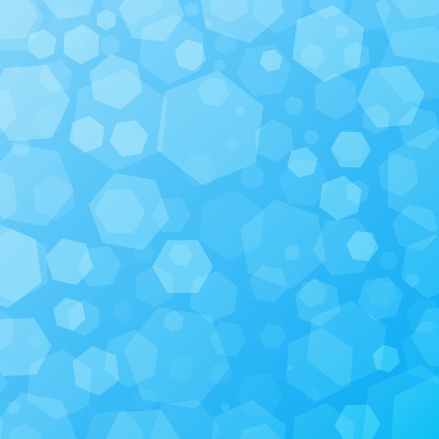 Blue geometric abstract techno background with hexagons