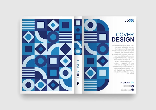 Blue geometric corporate cover design