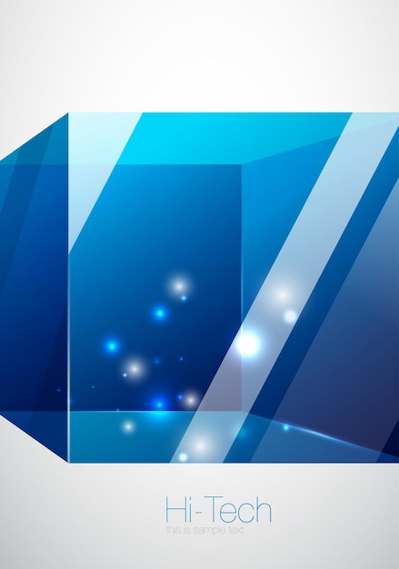 Blue glass cube background