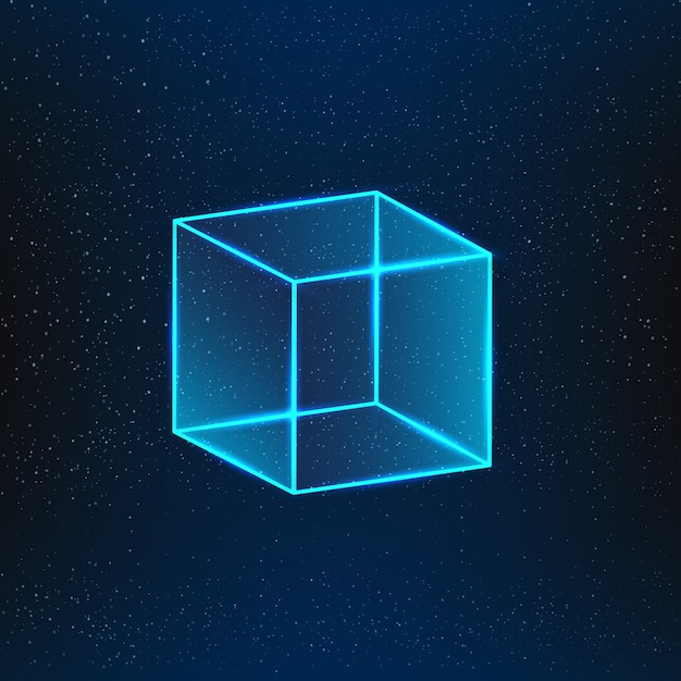 Blue glass cube