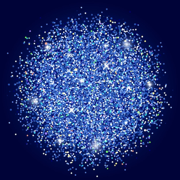 Blue glitter on dark background. Vector illustration