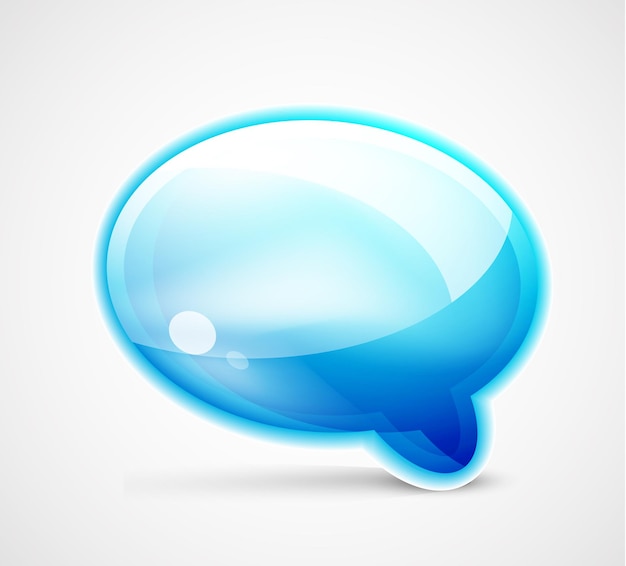 Blue glossy chat box