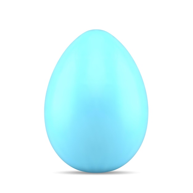 Blue glossy Easter egg 3d icon vector illustration Minimalist chicken nourishment product