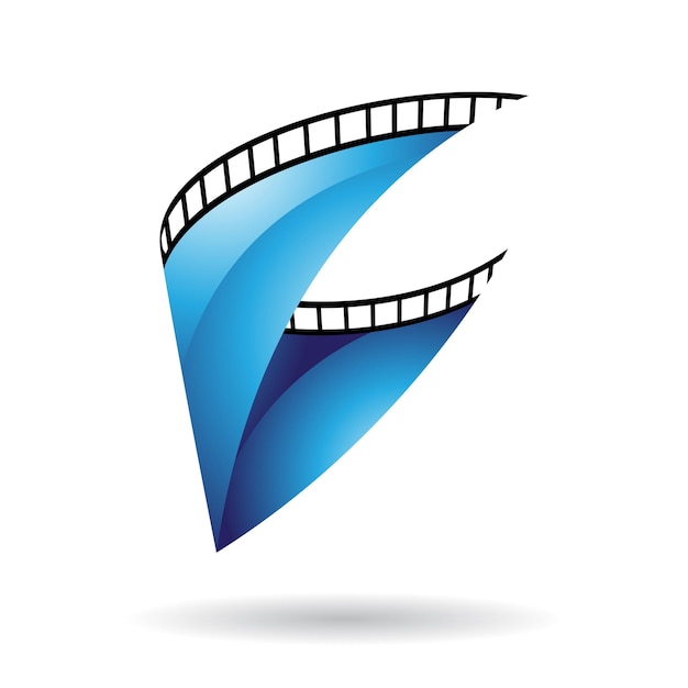 Blue Glossy Film Strip Icon