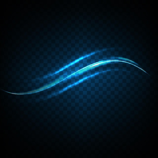 Blue glowing shiny lines effect vector background EPS10 Abstract effect of movement with the speed of light Shiny wavy path Light painting Easy trail Vector eps10