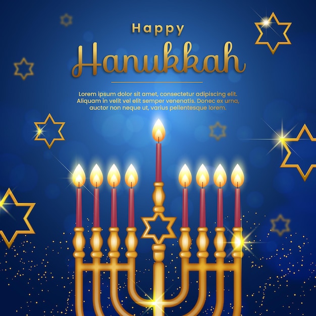 Blue and golden hanukkah