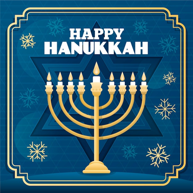 Blue and golden hanukkah