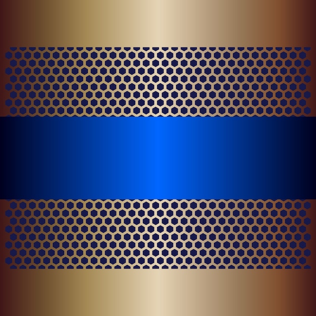 Blue And Golden Metal Background