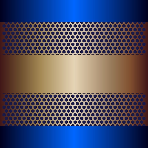 Blue And Golden Metal Background