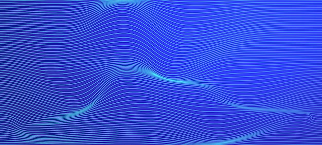 Blue gradient abstract background with wavy lines