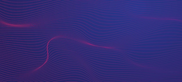 Blue gradient abstract background with wavy lines