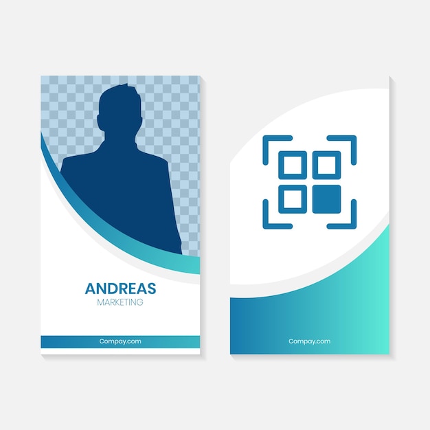 blue gradient identity card design template