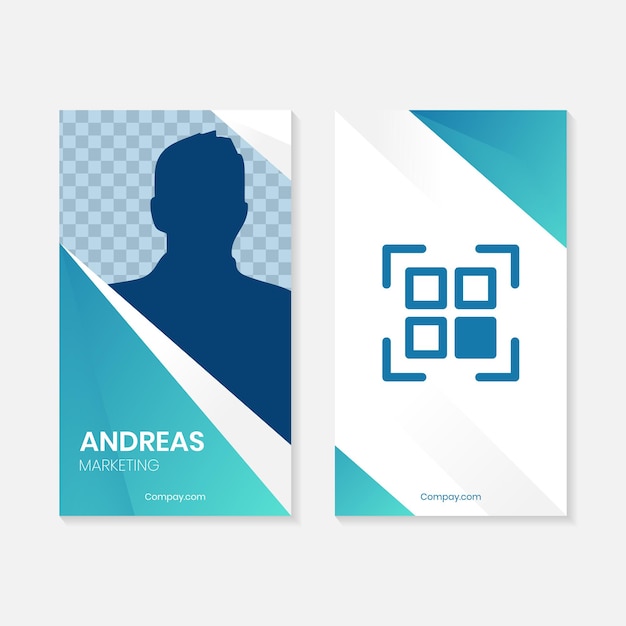 blue gradient identity card design template