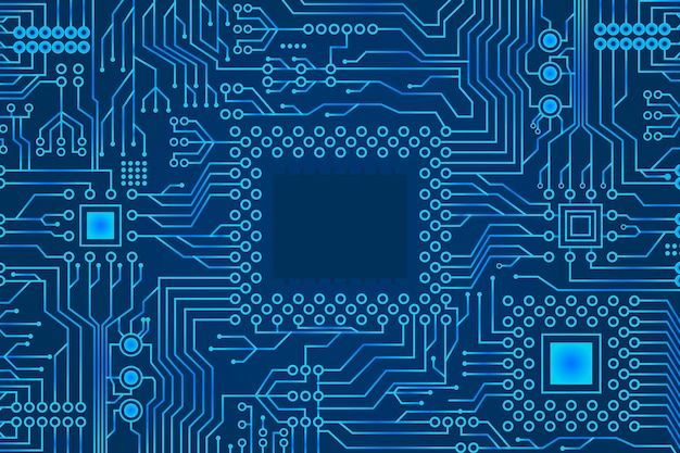 Blue gradient Micro electronics Circuits board background