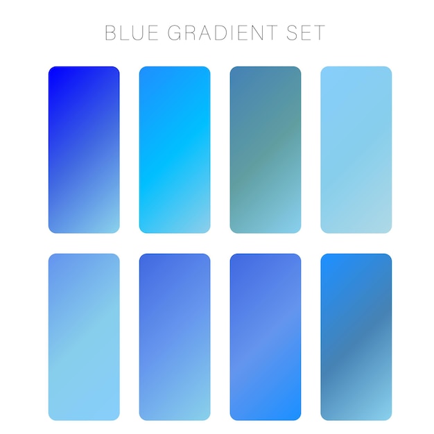 Vector blue gradient set