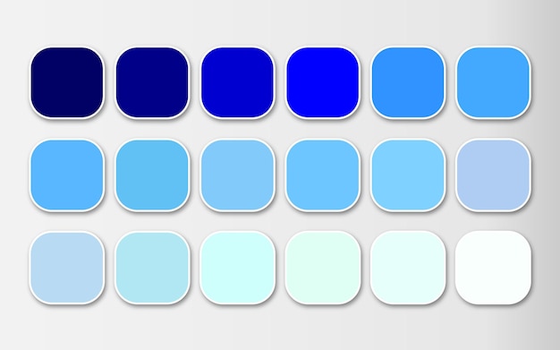 Vector blue gradient shades color set