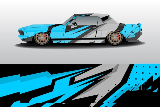 blue gray racing car livery design