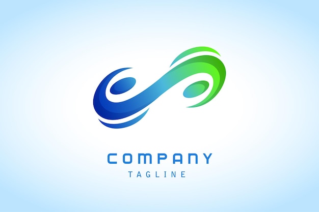 Blue green infinity abstract gradient logo company