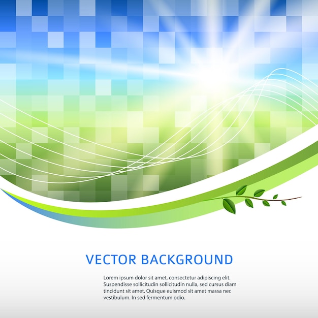 Blue green mosaic background square label product