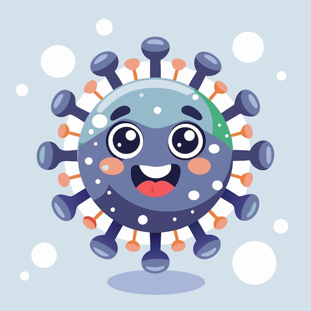 Vector a blue and green virus with a green face and the word virus on it