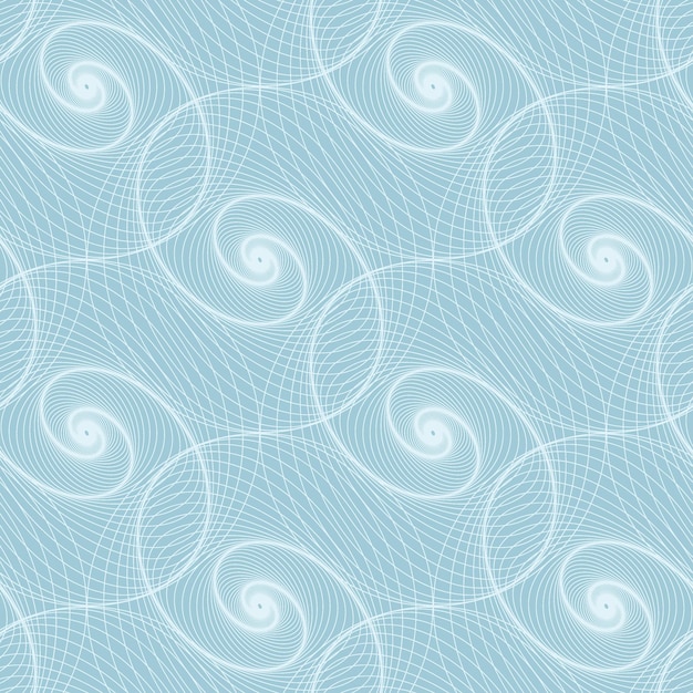 Blue guilloche background grid ornamental seamless pattern