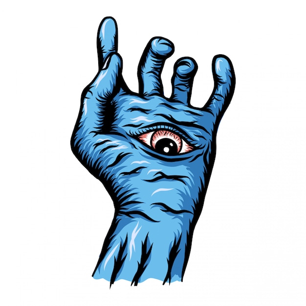 Blue Hand With Eye illustration