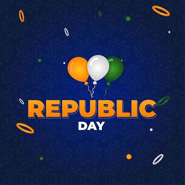 Blue Happy republic day wallpaper balloon background