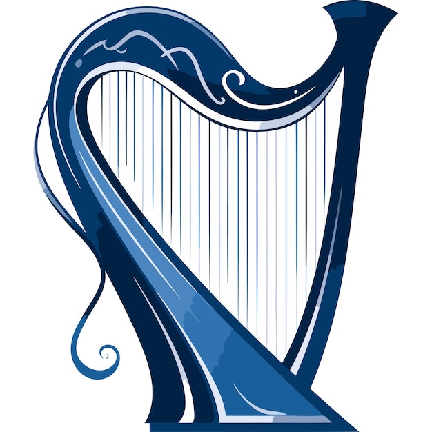 Vector blue harp illustration