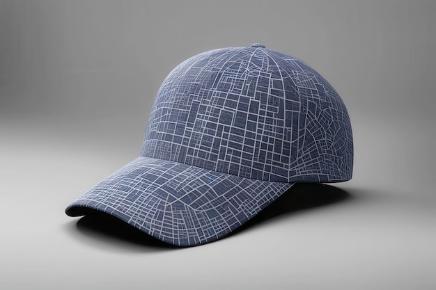 Vector a blue hat with a white checkered design on it