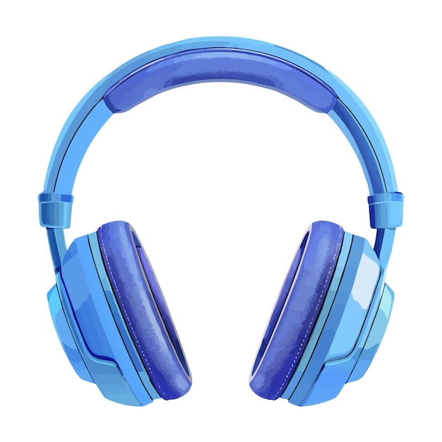 Vector blue headphone vector