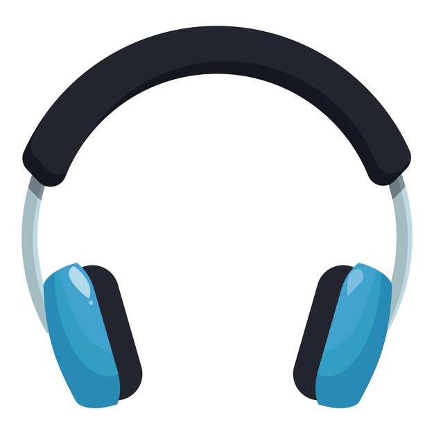 Vector blue headphones isolated on a white background