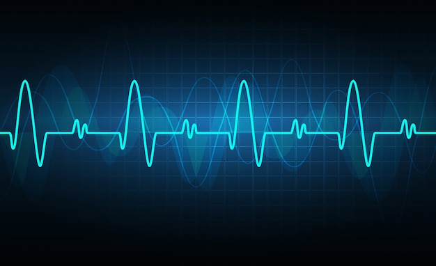 Blue Heart pulse monitor with signal. Heart beat. icon. ekg