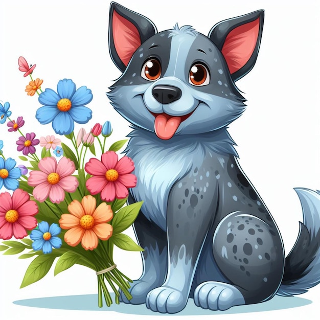 Blue Heeler dog Vector Cartoon illustration