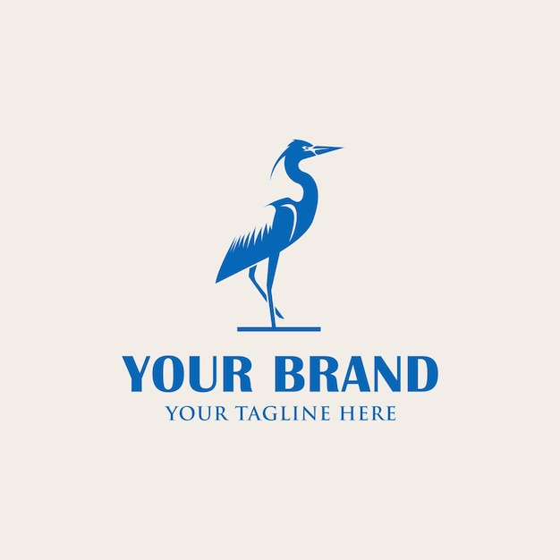 Blue heron logo design vector