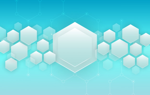 Vector blue hexagons background. futuristic background 