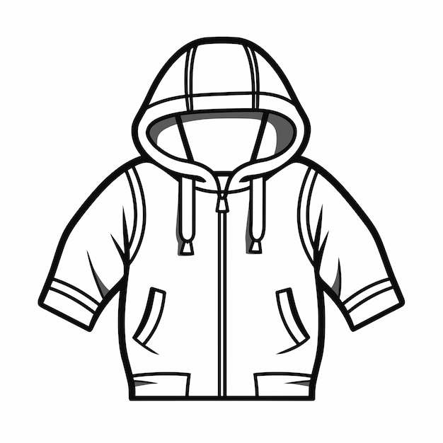 Blue Hoodie Cartoon Illustration With White Lining