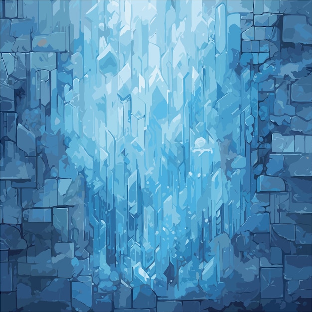 a blue ice background with a waterfall colors diamond gradient glowing futuristic