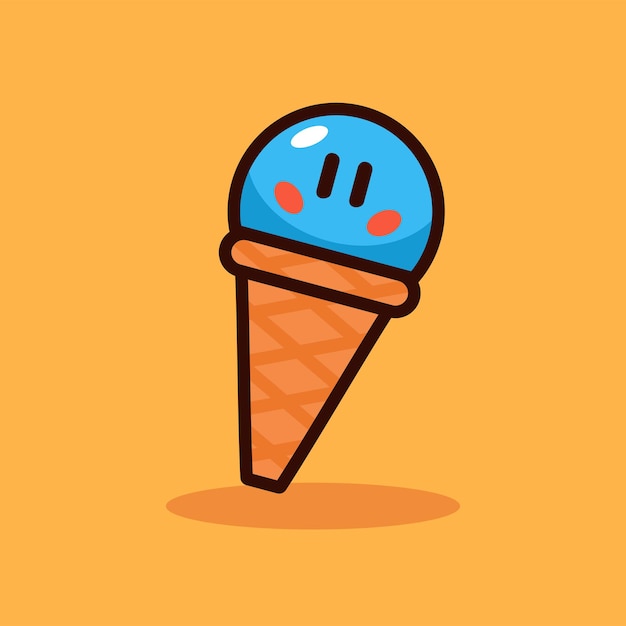 Blue ice cream vector illustration