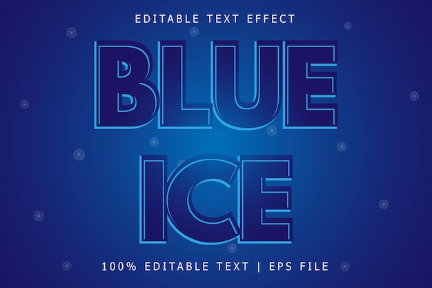 Blue ice editable Text effect 3 Dimension emboss simple style