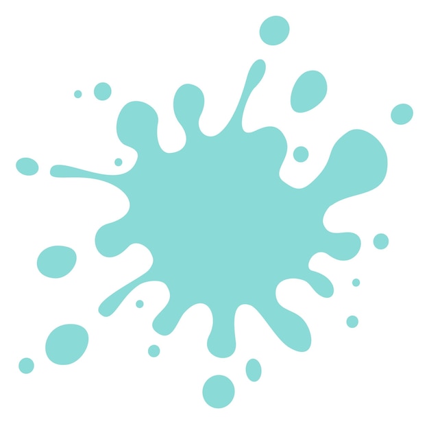 Blue ink splatter icon Water splash stain isolated on white background