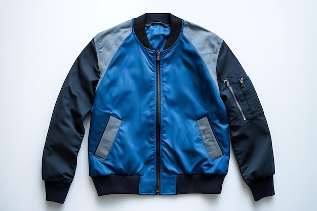 Vector a blue jacket with a black stripe on the front