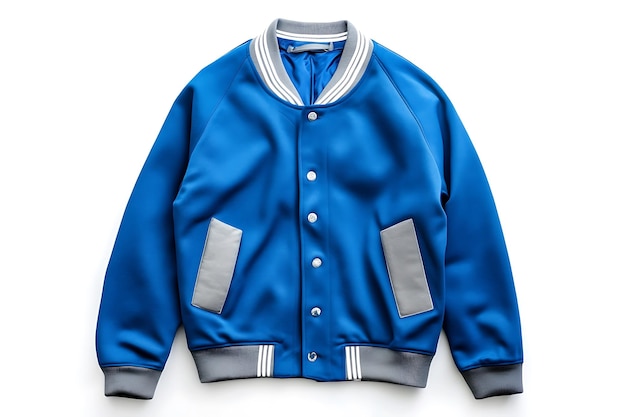 Vector a blue jacket with a white collar and a white collar is shown