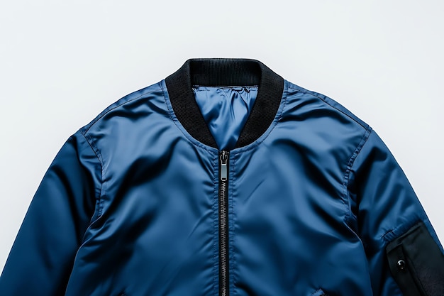 a blue jacket with a zipper on the front